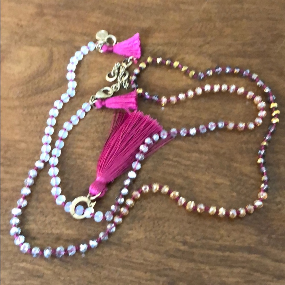 Delicate Bead multi wrap bracelet with tassels